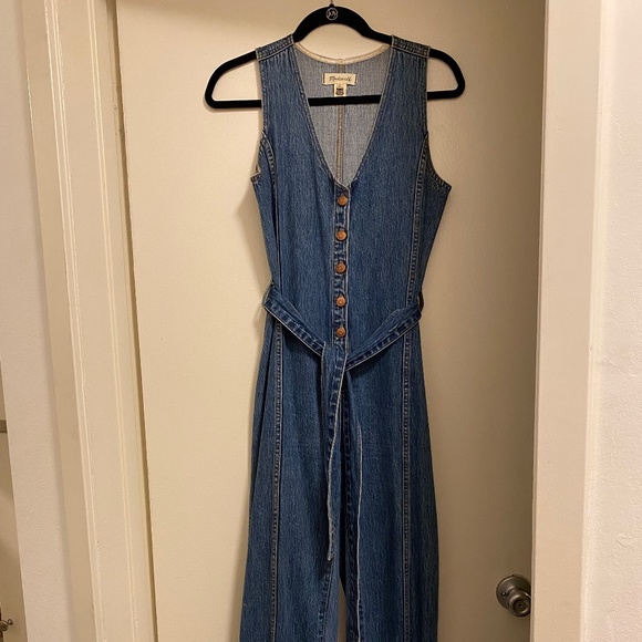Madewell Belted Denim Jumpsuit, Size XS - Picture 1 of 2